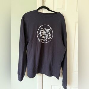 Dave Ramsey Better Than I Deserve Navy Blue Longsleeve Crew Neck Sweatshirt L